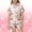 Pink, variant on Kids Christmas Pajama Set Printed Silk Pjs for Girls Button Down Tops + Pants Christmas Outfits Kids Elf Pajamas 3-4 Years