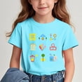 thumbnail image 2 of Bovxnpu Summer Girls Top, Short Sleeve T-shirt for Kids, Printed Pattern T-shirt With Short Sleeves For Children Round Neck Half Sleeve Casual Versatile Top 5-6 Years, 2 of 5