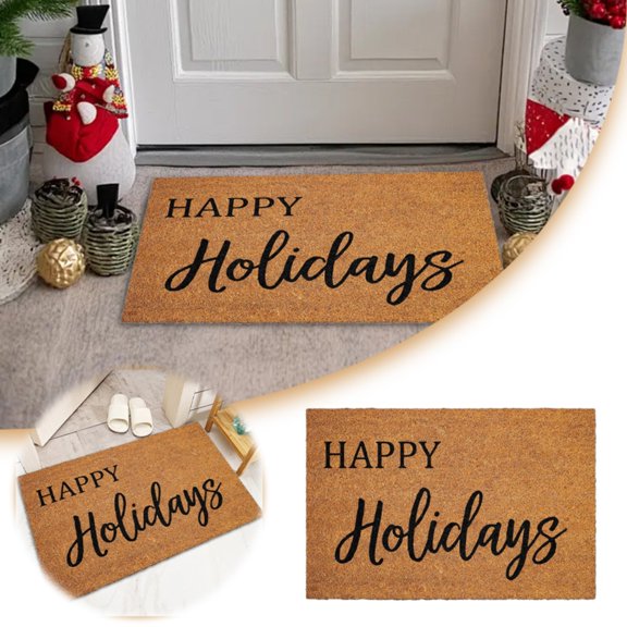 Front Door Mat Christmas Happy Holidays Doormats Christmas Door Mat Front Door Mat Funny Doormat Welcome Mats Mats Funny Doormat Cute Rugs For Entrance Indoor Carpet - 1 * Carpet, Cloth