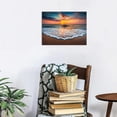 thumbnail image 5 of Beach Sunset Canvas Wall Art, Ocean Wave Print, Coastal Landscape Artwork for Living Room Bedroom Bathroom Decor, Ready to Hang, 5 of 6