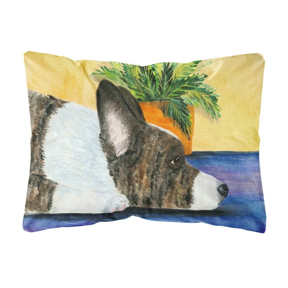 Caroline's Treasures SS8190PW1216 Corgi Decorative   Canvas Fabric Pillow, 12H x16W, multicolor