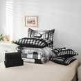 thumbnail image 6 of Manfei Wild Deer Moose Twin Bedding Sets, Jungle Animal Wildlife Bedding Comforter Set, Black White Grid Check Sheet Sets, Microfiber Bedroom Decor Reversible 7 Pieces, 6 of 8