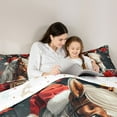 thumbnail image 5 of Homewish Animal Horse Full Size Comforter Sets 3-Piece for Teens Boys Girls,Merry Christmas Bedding Comforter Set,Xmas Red Flowers Lightweight Bedding Sets,Luxury Bedroom Decor,Reversible, 5 of 8