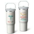 thumbnail image 2 of 1pc Nurse 30oz Tumbler with Straw & Handle - Insulated Stainless Steel Cup | Holiday Gift for Man Women (Christmas, Valentine's, Birthday), 2 of 7