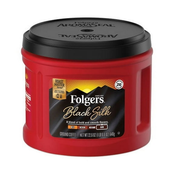 Folgers Coffee, Black Silk, 22.6 Oz Canister