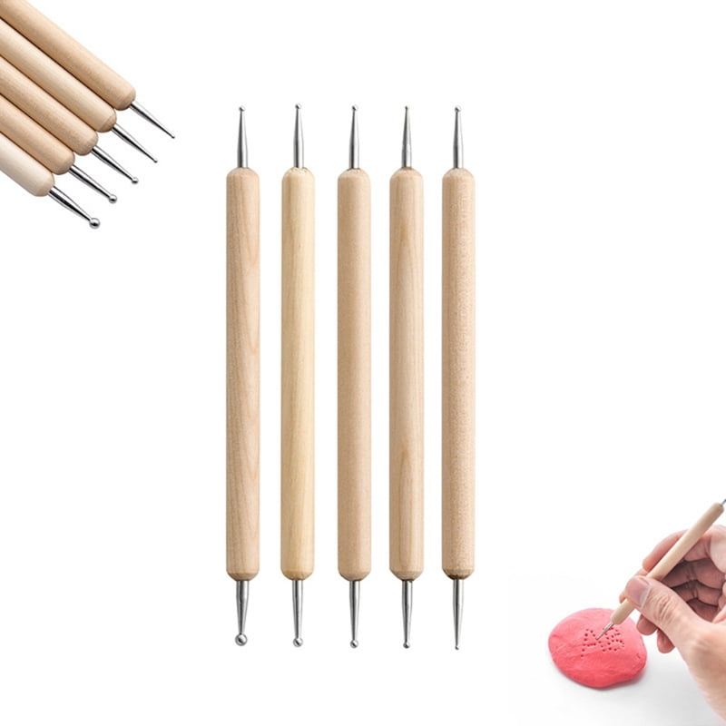 30pcs DIY Clay Pottery Tool Set Double Sided Ceramics Sculpting Carving Drill Pen Tools with Carrying Bag for Beginners Professionals