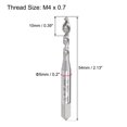 thumbnail image 2 of Unique Bargains M4 x 0.7 Spiral Flute Thread Tap, Metric Machine Threading Tap HSS Cobalt Uncoated, Round Shank with Square End, 2 of 7