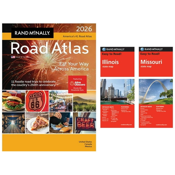 Rand McNally 2026 Road Atlas with Easy to Read Illinois & Missouri Maps