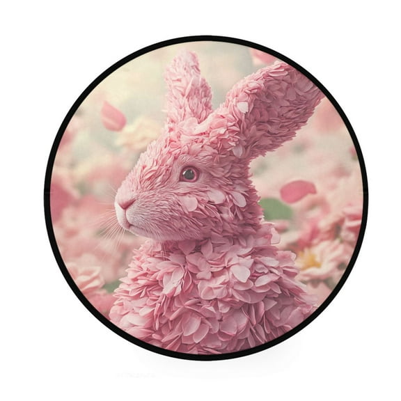 BZSMCE Round Decorative Floor Mat Floral Dream Pattern 36.2IN