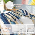 thumbnail image 2 of Blue Gold Abstract Duvet Cover Set Queen Size, Retro Brush 4 Piece Soft Microfiber Bedding Set with 1 Duvet Cover, 1 Flat Sheet, 2 Pillowcases, 2 of 9