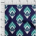 thumbnail image 2 of oneOone Silk Tabby Dark Blue Fabric Asian Ikat Craft Projects Decor Fabric Printed By The Yard 42 Inch Wide, 2 of 4