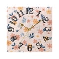 thumbnail image 5 of Flowers Leaves on Pink Wall Clock Square Silent Non Ticking Battery Operated Clock for Home Bathroom Kitchen Bedroom Living Room, 5 of 8