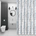 thumbnail image 4 of Light Blue and Grey Leaf Shower Curtain for Bathroom Decor, Abstract Farm Plants Floral Branches Waterproof Fabric Shower Curtain, 72"x84" Set with 12 Hooks, 4 of 9