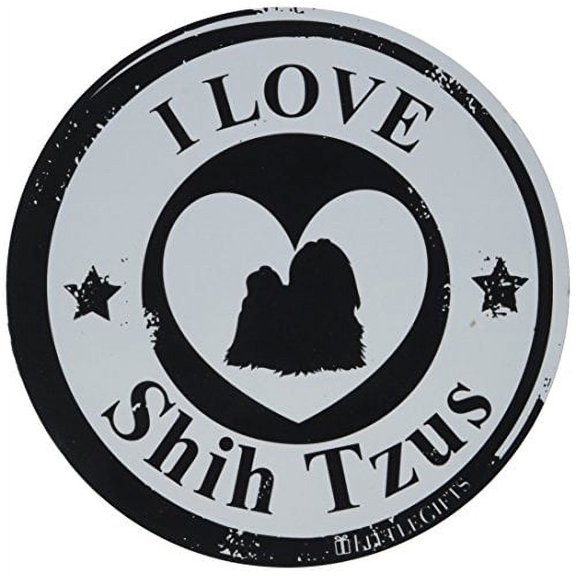 LittleGifts Shih Tzu Circle Car Magnet