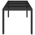 thumbnail image 2 of vidaXL Garden Table with Glass Top Black 150x90x75 cm Poly Rattan, 2 of 4