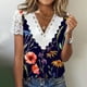 thumbnail image 2 of Mujeres moda verano Sexy pliegue impreso regular mujeres manga corta cuello en V botón Top OAVQHLG3B Store  lin121212, 2 of 4