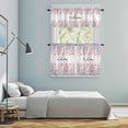 thumbnail image 5 of Red Blue Spring Floral Kitchen Curtains Sets for Windows 24 Inch Length, Welcome Pastoral Botanical Rod Pocket Window Treatments Tier Curtains and Valances Set for Bedroom/Bathroom, 5 of 8