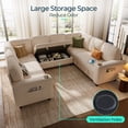 thumbnail image 5 of LINSY HOME U Shaped Modular Sectional Sofa for Living Room, Plush Corduroy Sectional Couches with USB & Cup Holder, Beige, 5 of 11