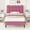 Rose, variant on 4 EVER WINNER Full Bed Frame, Full Size Bed Frame with Detachable Upholstered Headboard, Two Bed Forms Design, Teddy Fleece Fabric, Rose