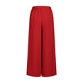 thumbnail image 5 of Miluxas Women's Casual Loose Wide Leg Cozy Pants Yoga Sweatpants Comfy High Waisted Sports Athletic Lounge Pants with Pockets Red XL, 5 of 6