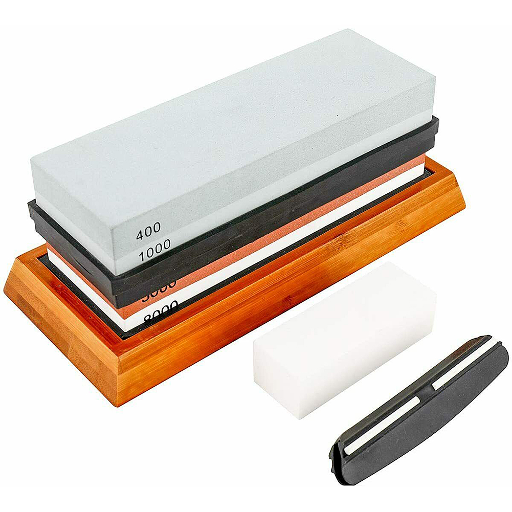 US Knife Sharpening Stone Set 400/1000/6000 3000/8000 Grit Polishing