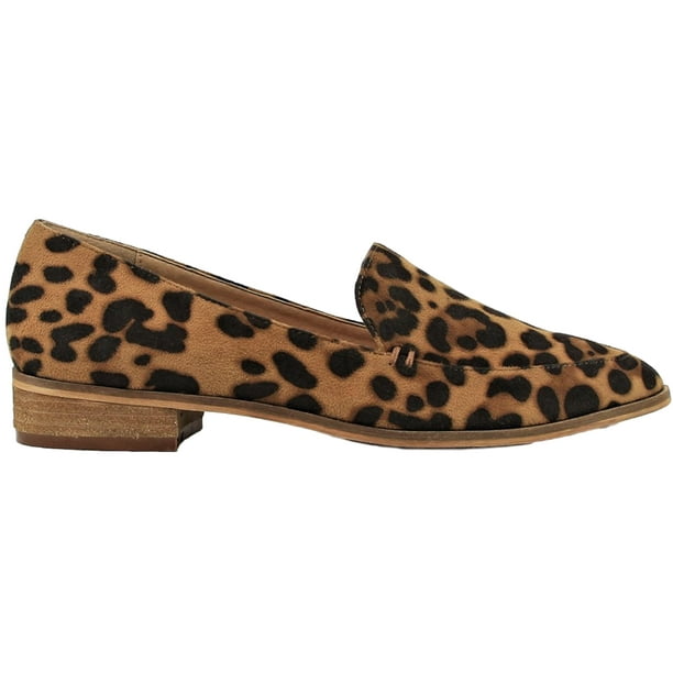 leopard print backless loafers