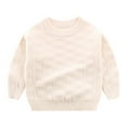 thumbnail image 1 of Toddler Boys Girls Winter Long Sleeve Solid Color Knit Sweater Warm Sweater For Children Clothes, 1 of 5