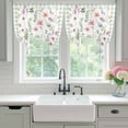 thumbnail image 4 of Spring Floral Balloon Curtains for Windows, Bedroom Curtains 54 Inch Length, Pink Flowers Sage Green Plaid Pastoral Tie Up Curtains Panels Thermal Insulated Bathroom Curtains Window 42"x54", 4 of 8