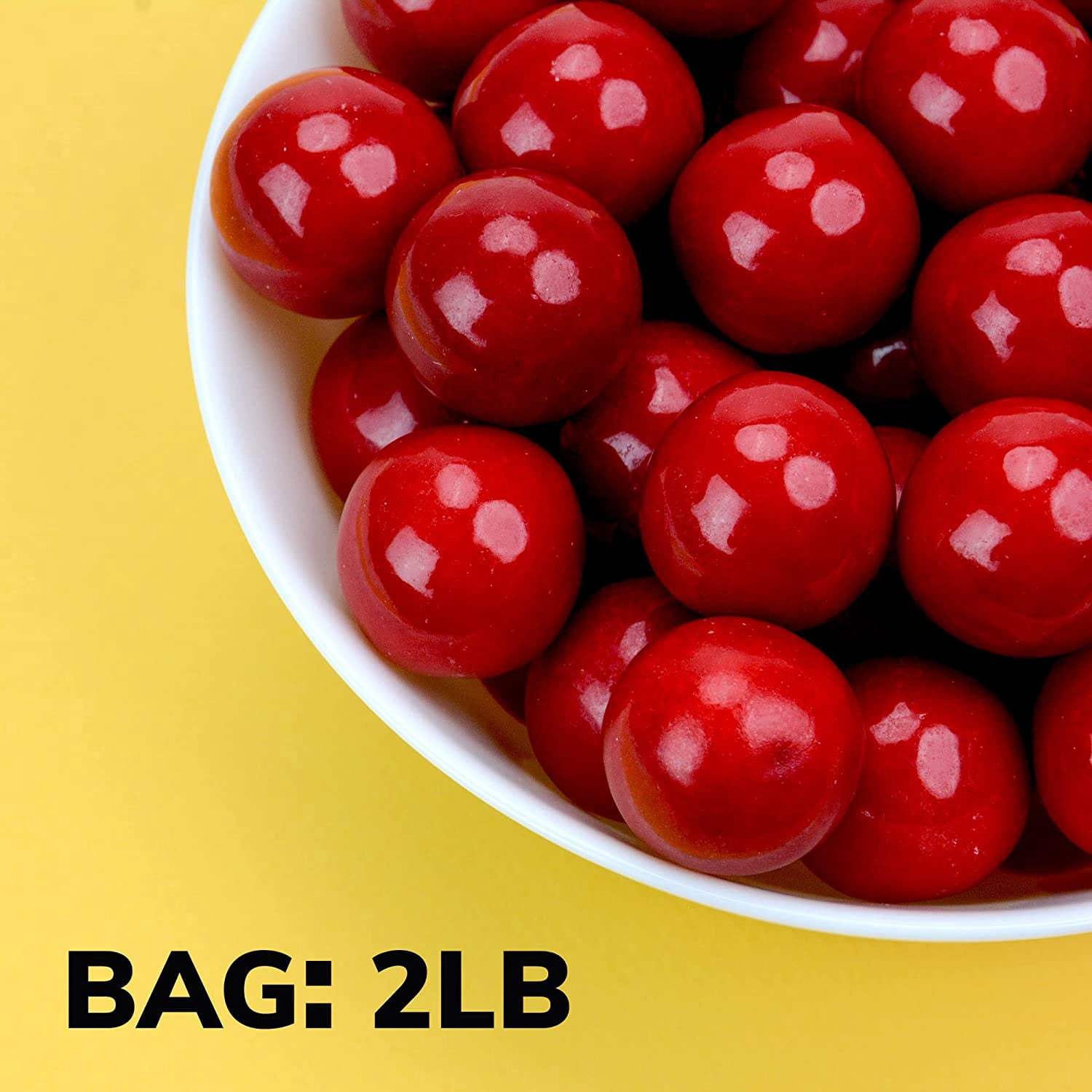 BAYSIDE CANDY GUMBALLS REALLY!! CHERRY BUBBLE GUM 25mm or 1 inch , 2LBS