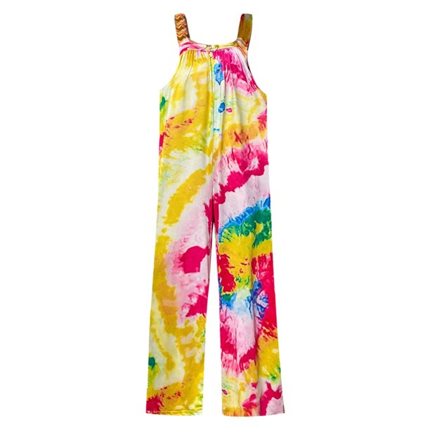 Gibobby Mono Corto Informal Mono de verano para mujer Pantalones casuales estampados Mono estampado Pantalones de pierna ancha Mono de playa de vacaciones(Rosa, XL)