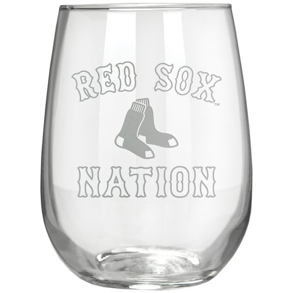 Boston Red Sox Etched 17oz. Rally Cry Stemless Wine Glass