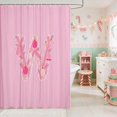 thumbnail image 2 of Manfei Christmas Waterproof Shower Curtain 72Wx72L Ornament Bathroom Curtain, Pink D, 2 of 5
