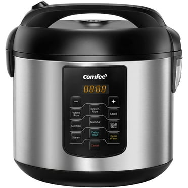COMFEE' Basic 10-Cup Electric Rice Cooker, Stainless Steel - 8 One -Touch Programs