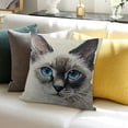 thumbnail image 3 of BANET  Sofa Pillow Case, Decorative Throw Pillow Cushion Cover for Home Office, Cute Lynx Point Lilac Siamese Cat 18x18in, 3 of 5