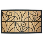 J and M Home Fashions 4433 Light Daisy Natural Coir and Rubber Doormat, 18 x 30 In.