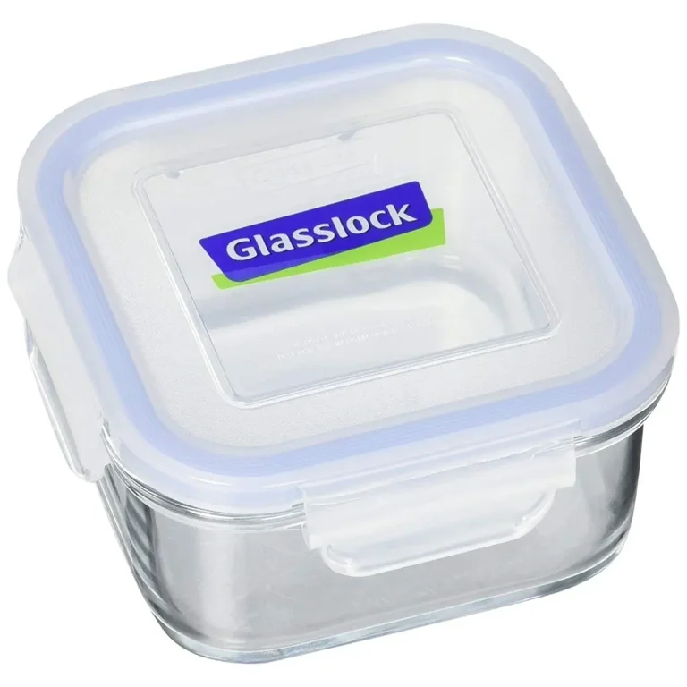 Genicook Borosilicate Tempered Glass Food Storage Containers with Pro Grade Locking Glass Lids, Vent and Removeable Lockdown Levers, Square Shape - 8