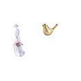 thumbnail image 1 of Figura de niña para escritorio, estatua de niña adorable, adorno nórdico moderno, figura de pájaros, figura de pájaros dorados, decoración para el, 1 of 8
