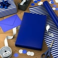 thumbnail image 4 of Hallmark Reversible Wrapping Paper Roll (Royal Blue Solid and Striped) 20 sq. ft., 4 of 5