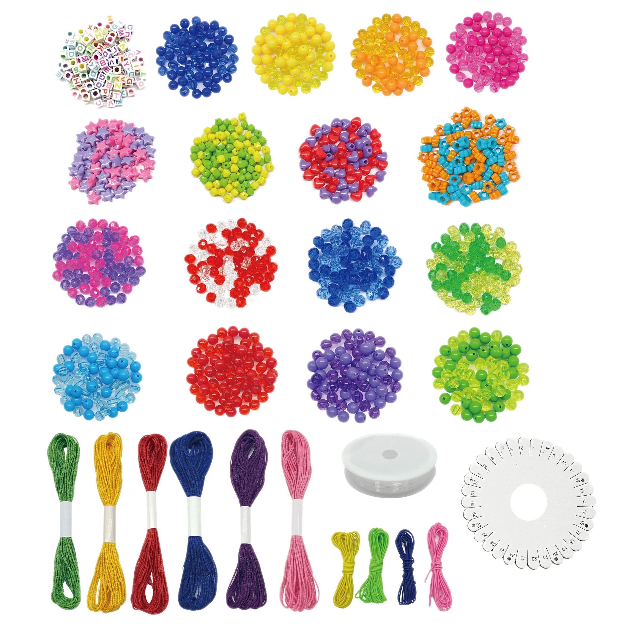 Rainbow Bead Kit Box by Creatology - Plastic Beads for Making Jewelry - Charms - Key Chains - Friendship Bracelets - and Arts & Crafts - 1 Pack