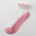 thumbnail image 1 of Women Casual Cute Solid Floral Mesh Splice Breathable Short Socks, 1 of 3
