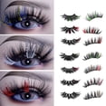 thumbnail image 3 of Kmxyo 1 Pair Christmas Eyelashes Natural 3D Effect Soft Lightweight Compact Dress Up Man-made Fibers 25mm Beauty False Eye Lashes for Party, 3 of 7