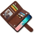 thumbnail image 5 of Phone Case for Samsung Galaxy S10e Wallet Cover with Tempered Glass Screen Protector and Flower Leather Flip Credit Card Holder Stand Lanyard Cell Accessories S 10e 10se Se10 Women Men Brown, 5 of 8