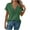 Army Green, variant on Womens Summer Cotton Tops Short Sleeve Casual Blouse V Neck Loose Fit Spring Fashion