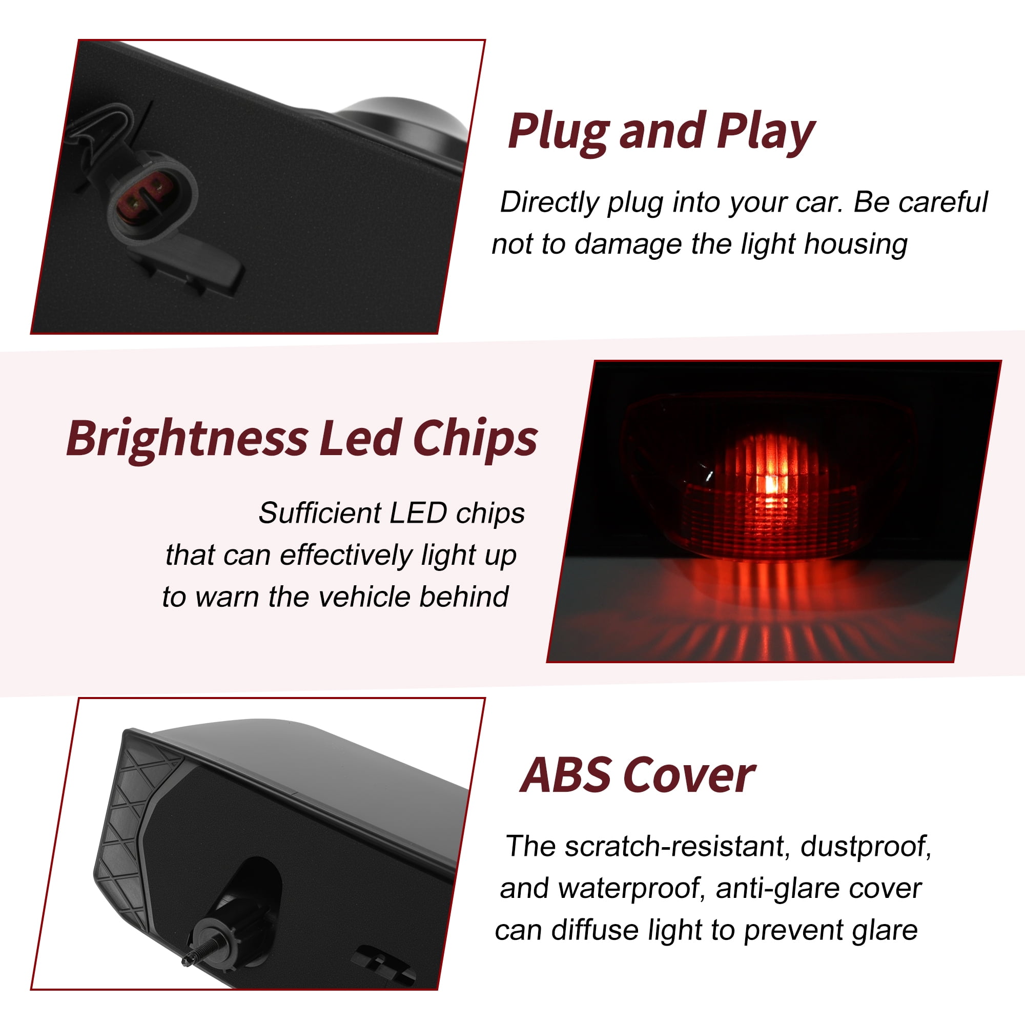 Unique Bargains LED Third Brake Light for Ram ProMaster 1500 2500 3500 2014-2022