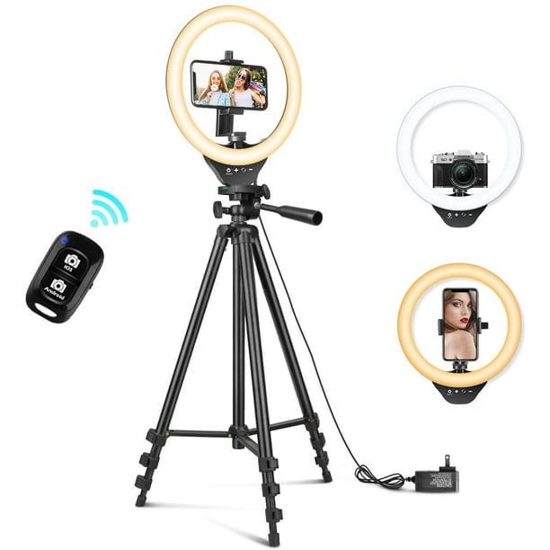 10 Ring Light With 50 Extendable Tripod Stand Sensyne Led Circle Lights Phone Holder For Live Stream Makeup You Tiktok Compatible Iphone Android Com - Diy Lighting Kits Ring Flashing Light