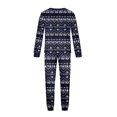 thumbnail image 4 of Yuaguia Christmas Family Matching Pajamas Set, Long Sleeve Tree Snowflake Fair Isle Tops Blue Plaid Pants, Holiday Sleepwear Loungewear Sets for Men Women Kids Baby, 4 of 6