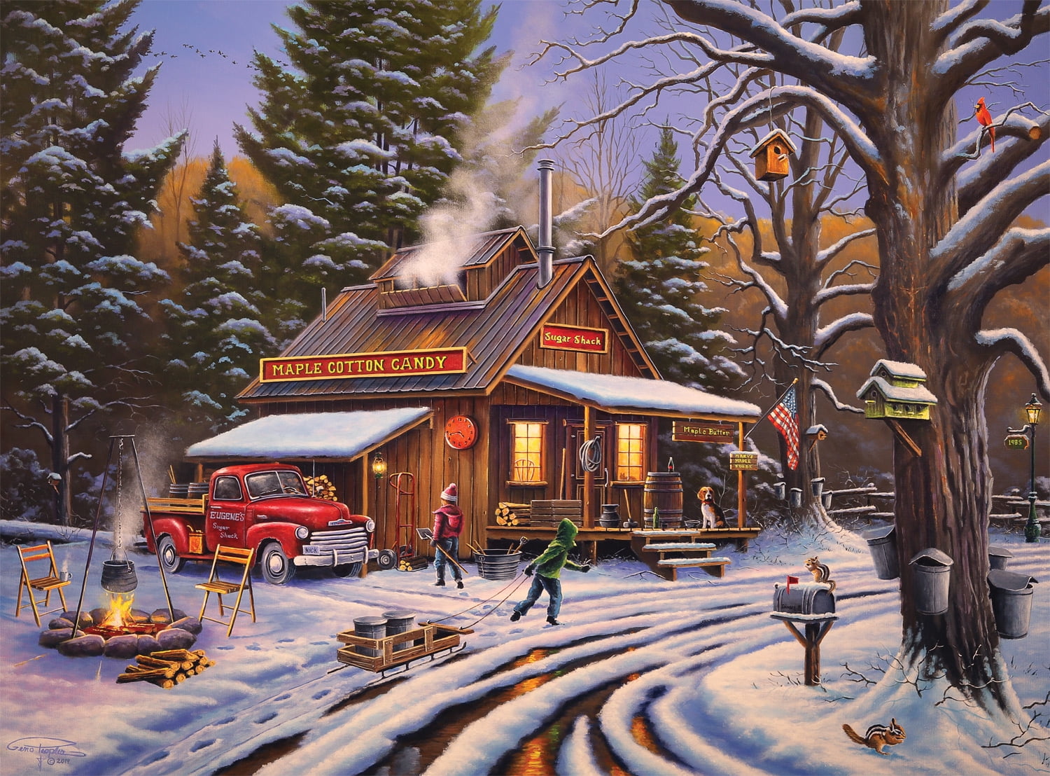 Buffalo Games 1000-Piece Geno Peoples Maple Sugaring Time Jigsaw Puzzle