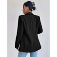 thumbnail image 2 of Women Casual Blazer Suit Open Front Shawl Collar Long Sleeve Fitted Jacket for Office Work Black S, 2 of 6
