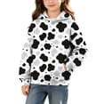 thumbnail image 2 of Girls Hoodies Cute Cow Print Pullover with Pockets Long Sleeve, Animal Hooded Sweatshirt, Warm, Casual, Loose Fit,Fashion Hoodie,Pullover, 2 of 7