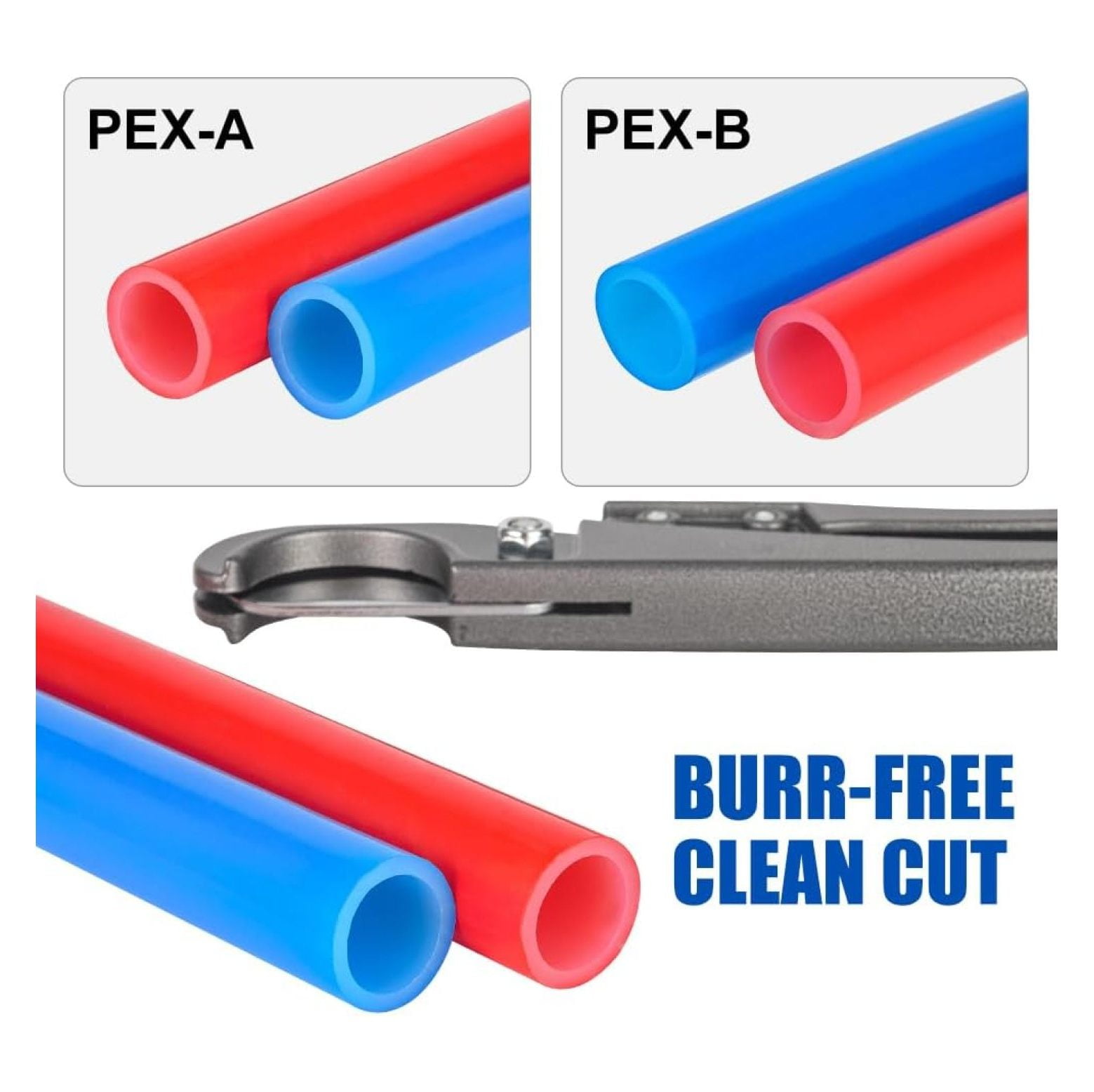 1/2-Inch Pex-b Pipe 2x 100 ft (200 Ft), 30 Pcs 1/2" Pex Crimp Brass Fittings, 100 Pcs 1/2" Cinch Clamps and Pipe Cutter,(130KIT)